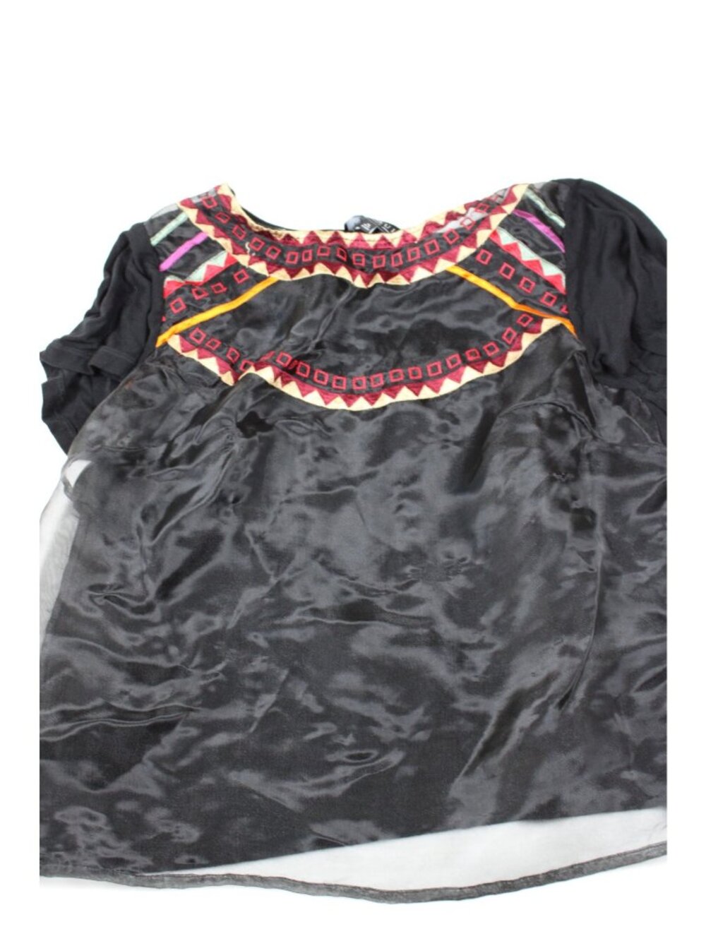 Eloquii Studio Black Top With Embroidered Geometric Design 16